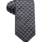 Gravata fina de seda geométrica masculina Alfani, preta, tamanho regular