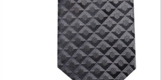 Gravata fina de seda geométrica masculina Alfani, preta, tamanho regular