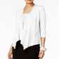 Cardigan feminino Alfani de linho aberto na frente, tamanho PP, branco