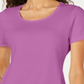 Karen Scott Blusa feminina de manga curta e decote redondo, roxa, tamanho pequeno