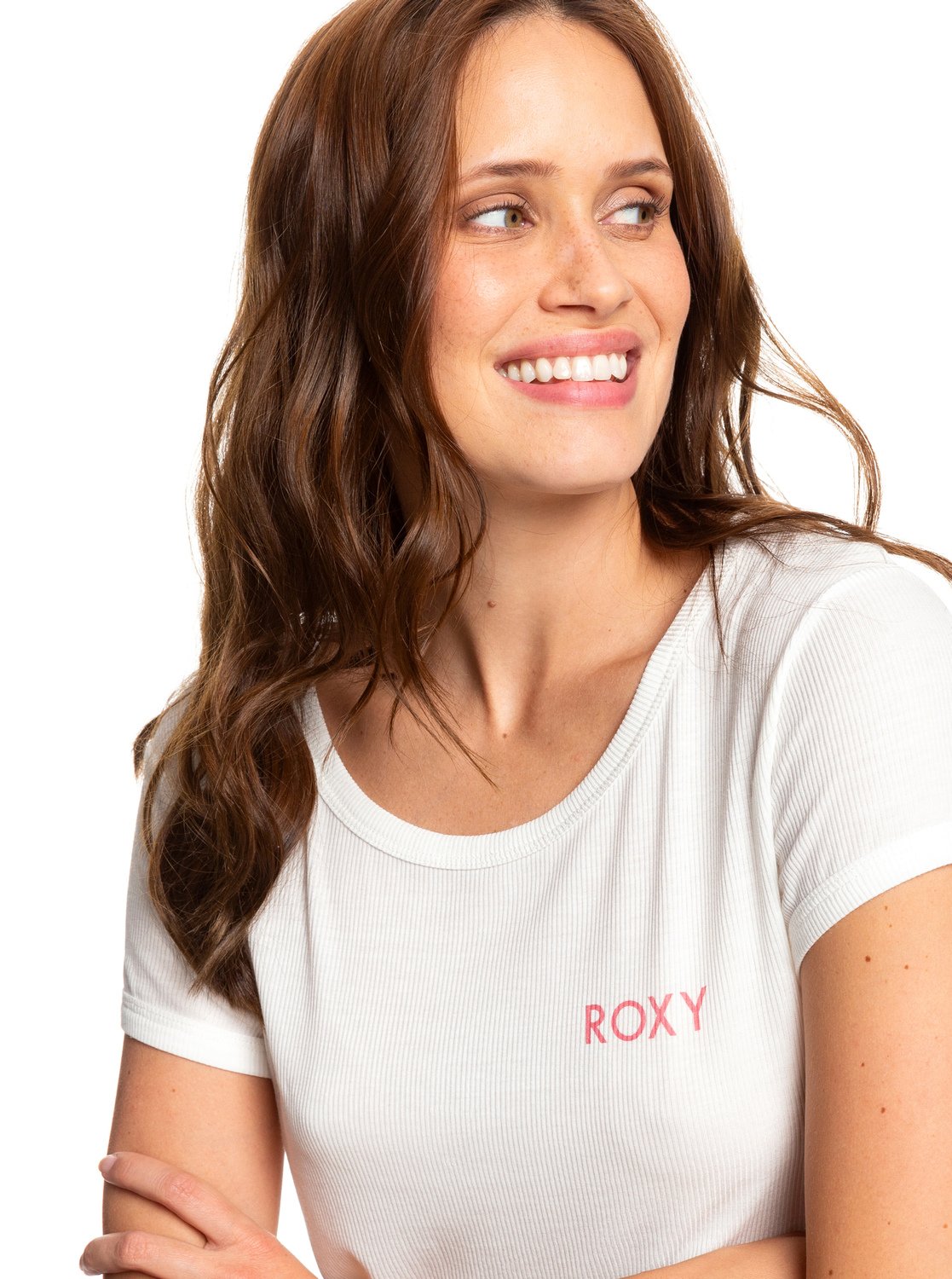 Camiseta feminina casual Frozen Day da Roxy, branca, tamanho pequeno