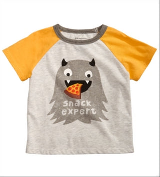 Camiseta Raglan Colorblock com Estampa Gráfica First Impressions para Bebê Menino, Cinza, Tamanho 12M