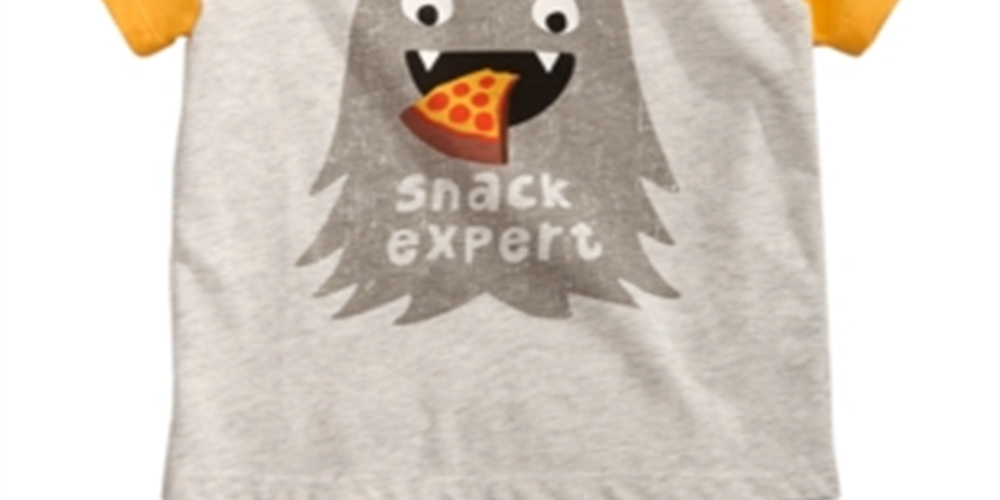 Camiseta Raglan Colorblock com Estampa Gráfica First Impressions para Bebê Menino, Cinza, Tamanho 12M