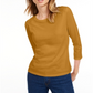 Camiseta feminina lisa com manga 3/4 Maison Jules, laranja, tamanho XXG