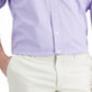 Camisa social masculina Club Room Regular Fit de algodão com gola aberta e ponto fechado, roxa, tamanho M