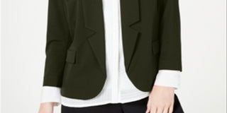 Blazer Feminino Alfani com Gola Notch Verde Tamanho PP