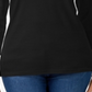 Karen Scott Blusa Feminina Decote Redondo Preta Tamanho P