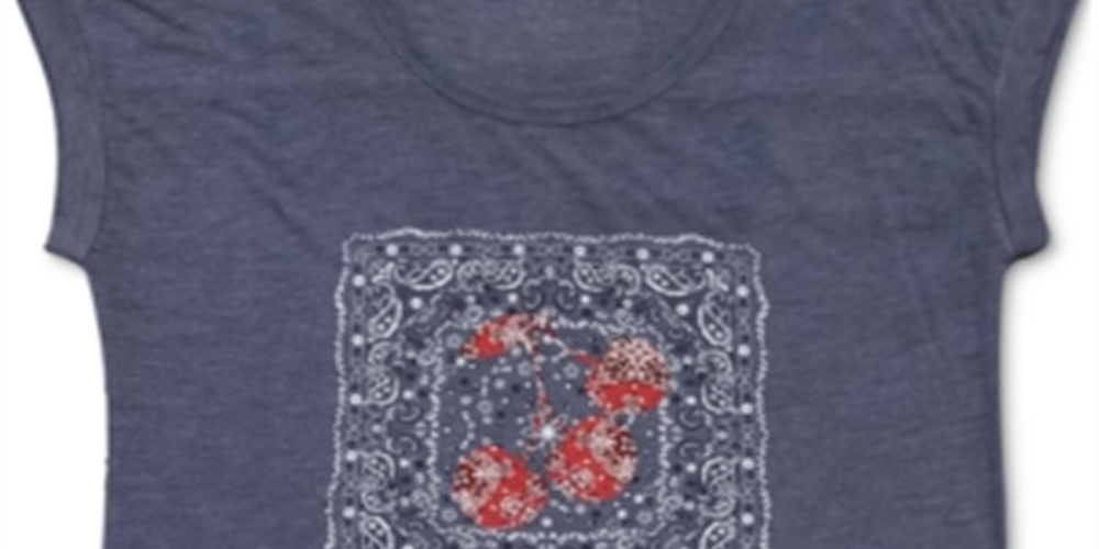 Camiseta feminina com estampa gráfica Style &amp; Co, azul, tamanho pequeno