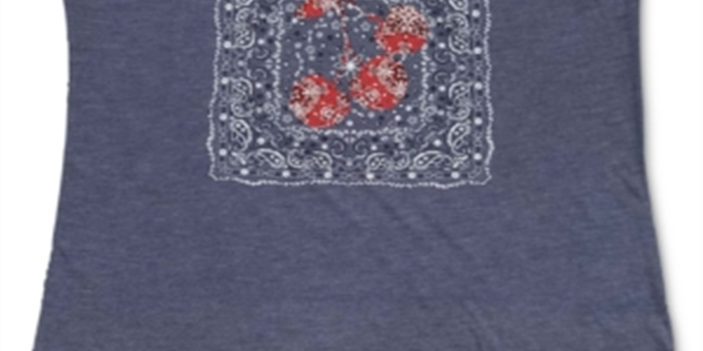 Camiseta feminina com estampa gráfica Style &amp; Co, azul, tamanho pequeno