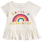 Camiseta Peplum com Estampa Felicidade para Bebê Menina First Impressions Cinza Tamanho 6-9 M