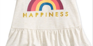 Camiseta Peplum com Estampa Felicidade para Bebê Menina First Impressions Cinza Tamanho 6-9 M