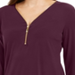 Top feminino com zíper e acabamento em zíper JM Collection, roxo, tamanho pequeno P