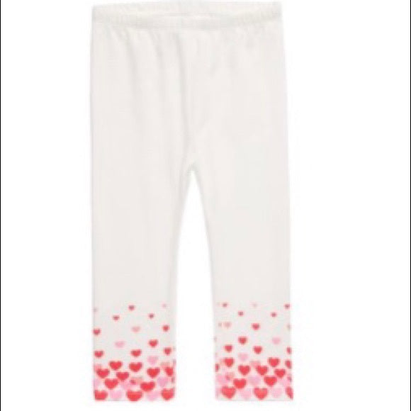 Leggings estampadas de coração para bebês meninas First Impressions, brancas, tamanho 6-9 M