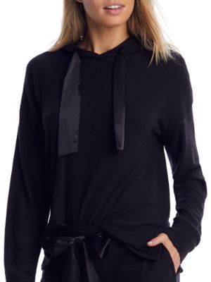 Moletom com capuz Felina Cozy Hacci Lounge feminino, preto, tamanho X-G