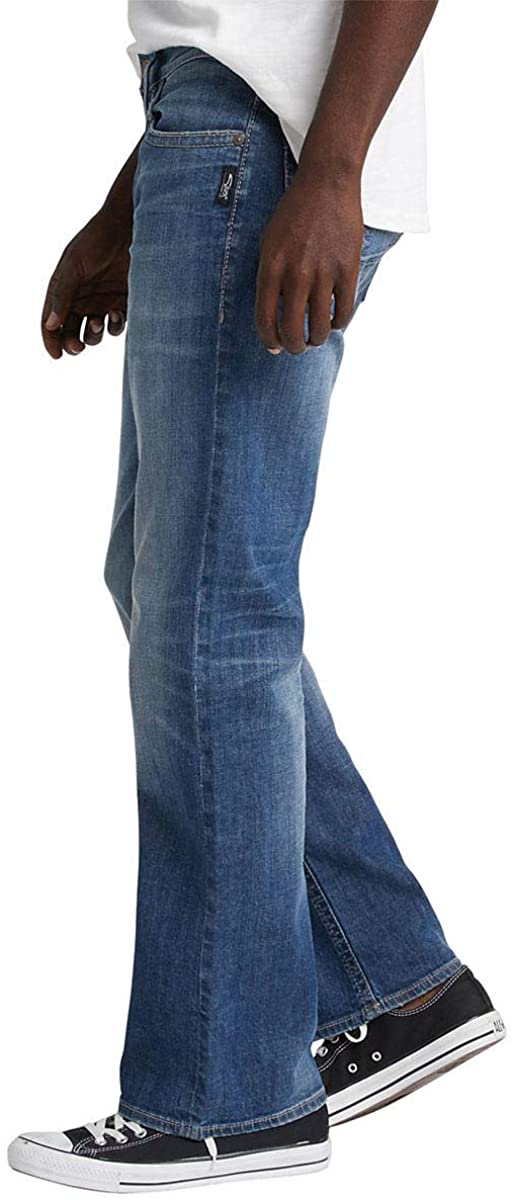 Calça jeans masculina stretch Craig Easy Bootcut Fit da Silver Jeans Co., azul, tamanho 40x30