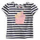 Camiseta listrada infantil Epic Threads para meninas, tamanho 6, branca