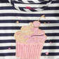 Camiseta listrada infantil Epic Threads para meninas, tamanho 6, branca