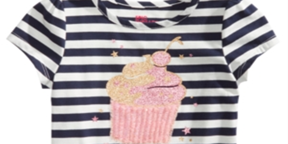 Camiseta listrada infantil Epic Threads para meninas, tamanho 6, branca