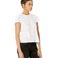 Camiseta feminina Free People de manga curta com gola redonda e estampa de joias, tamanho pequeno, branca