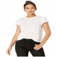 Camiseta feminina Free People de manga curta com gola redonda e estampa de joias, tamanho pequeno, branca