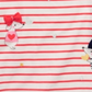 Camiseta listrada com estampa de cachorro First Impressions para bebê menina, branca, tamanho 6-9 M