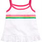 Blusa listrada infantil First Impressions para bebê menina, branca, tamanho 18 M