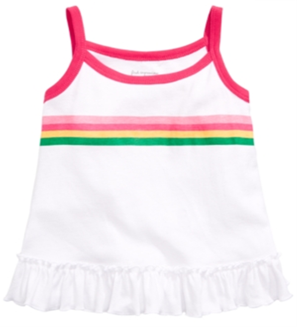 Blusa listrada infantil First Impressions para bebê menina, branca, tamanho 18 M