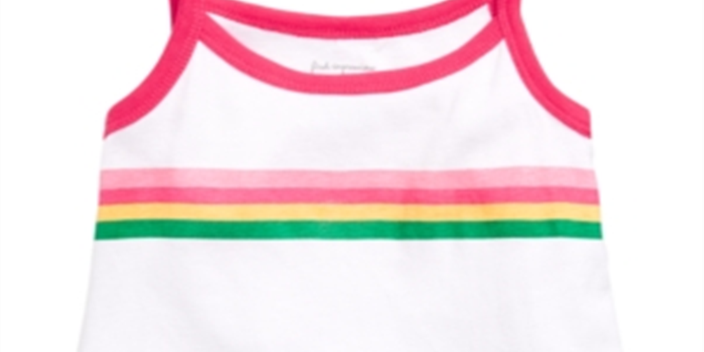Blusa listrada infantil First Impressions para bebê menina, branca, tamanho 18 M