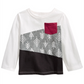 Camiseta infantil First Impressions Colorblocked para meninos, branca, tamanho 2T