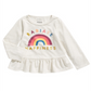Camiseta Peplum Felicidade para Meninas First Impressions, Cinza, Tamanho 2T