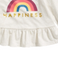 Camiseta Peplum Felicidade para Meninas First Impressions, Cinza, Tamanho 2T