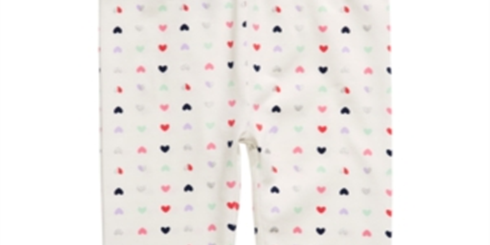 Leggings estampadas de coração para meninas First Impressions, tamanho 3T, branca