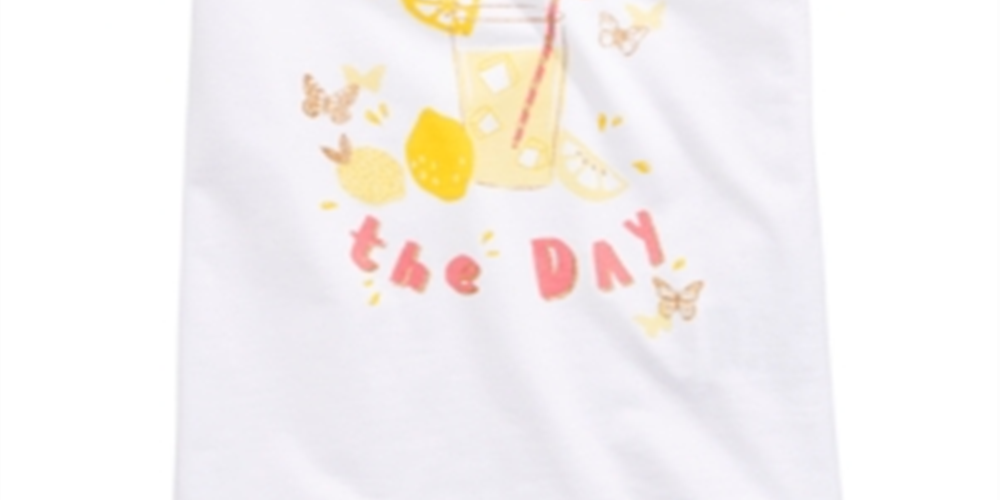 Camiseta infantil Epic Threads Squeeze the Day para meninas, branca, tamanho 5