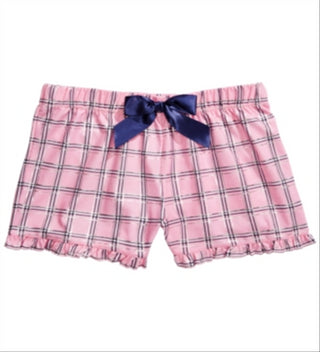 Pijama curto xadrez infantil Max &amp; Olivia Little &amp; Big Girl, rosa, tamanho M 7/8