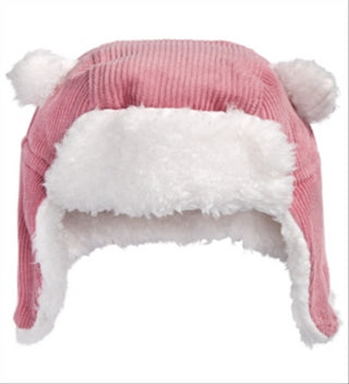 Chapéu de veludo cotelê com acabamento em pele sintética First Impressions para meninos e meninas, rosa, tamanho 6-12 M