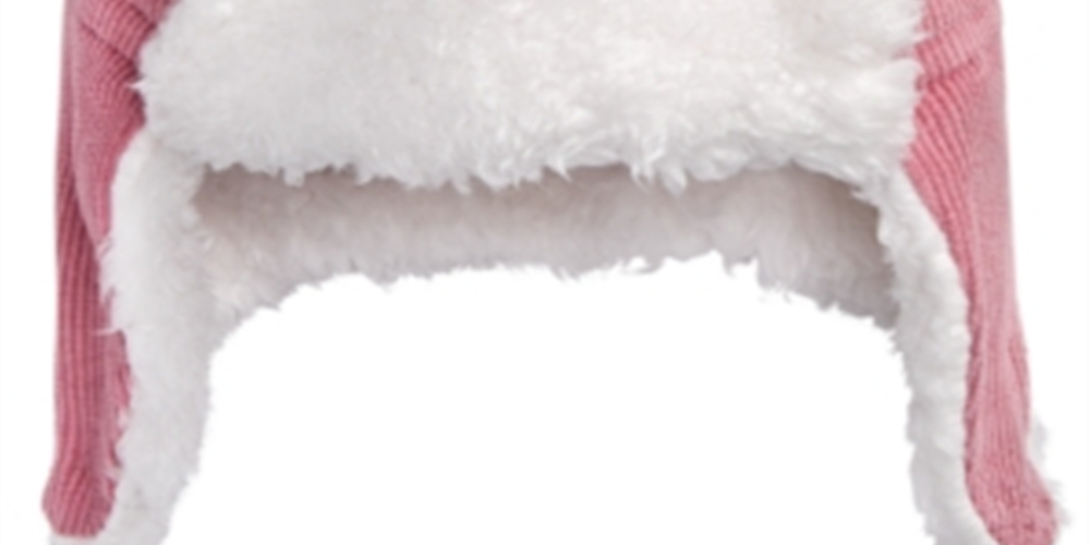 Chapéu de veludo cotelê com acabamento em pele sintética First Impressions para meninos e meninas, rosa, tamanho 6-12 M