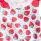Túnica de algodão com estampa de morango para bebê First Impressions, branca, tamanho 3-6 meses