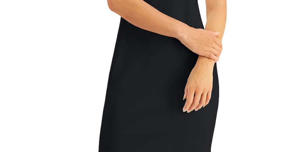 Vestido preto feminino Karen Scott Fitness Workout, tamanho XL