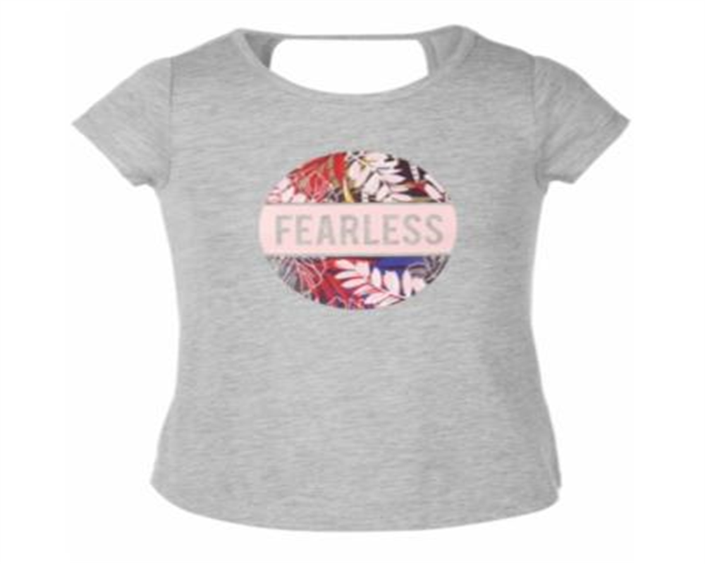 Camiseta Ideologia para Meninas com Costas Fechadas, Cinza, Tamanho 5