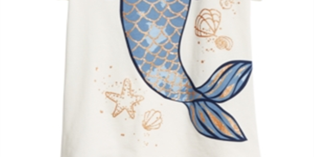 Camiseta infantil feminina com estampa de sereia e manga curta, tamanho 3T, da Epic Threads