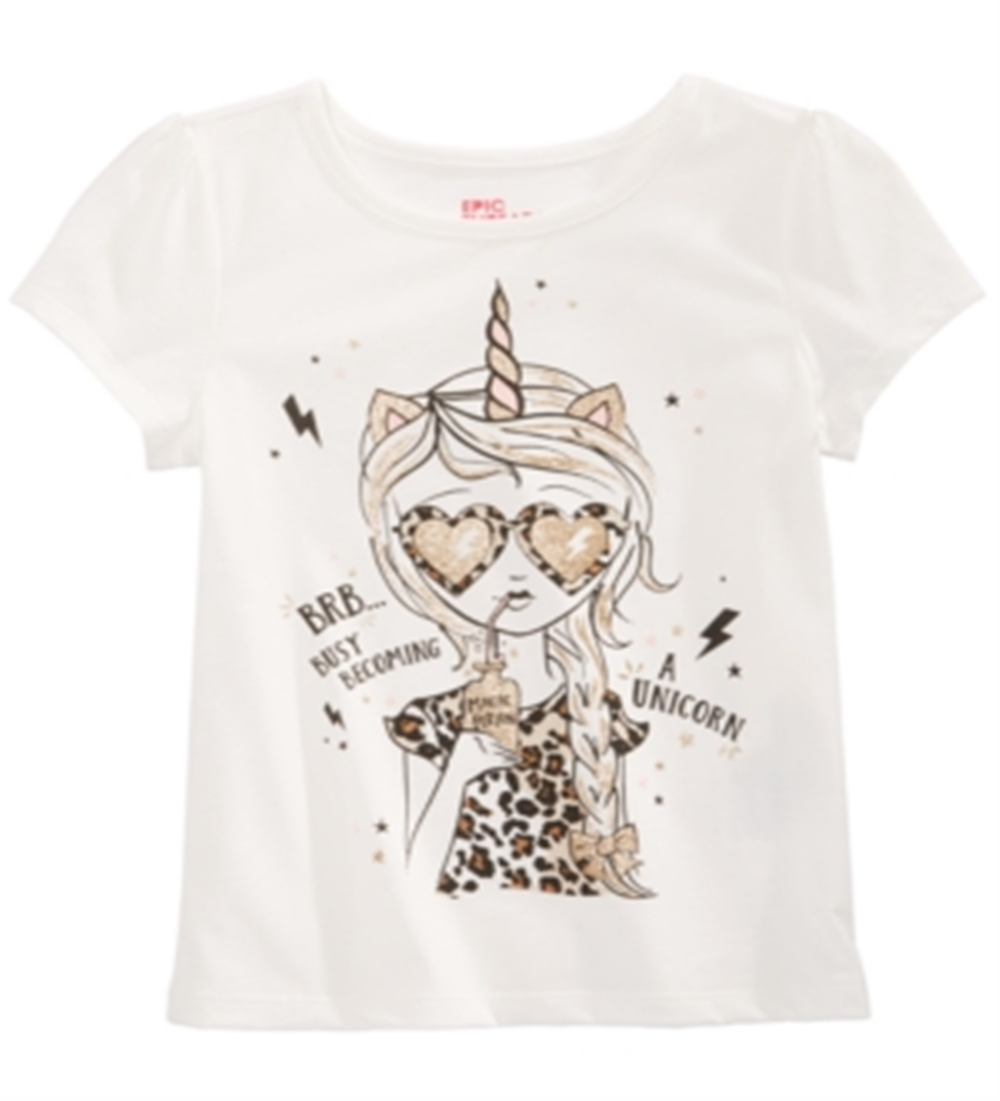 Camiseta infantil Epic Threads Little Girl's Becoming a Unicorn, tamanho 5, branca