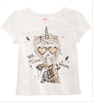 Epic Threads Little Girl's Becoming a Unicorn T-Shirt White Size 5