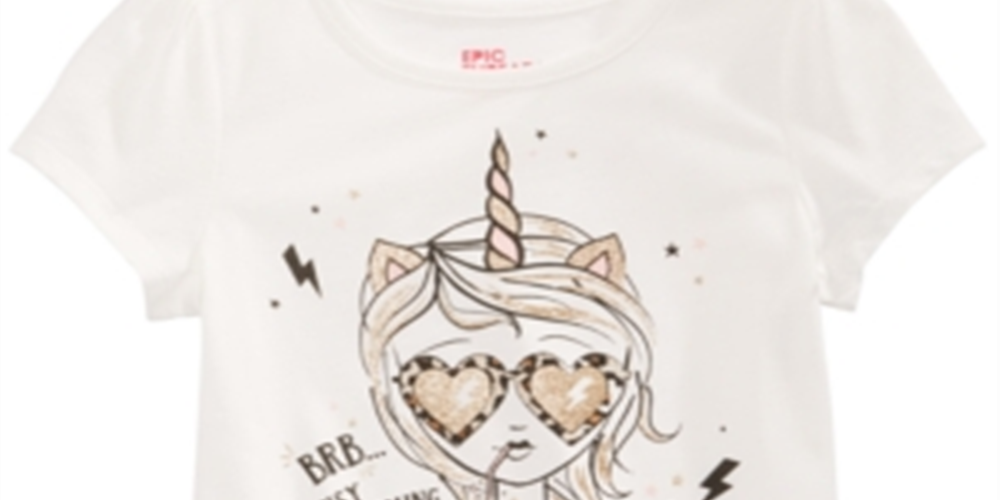 Camiseta infantil Epic Threads Little Girl's Becoming a Unicorn, tamanho 5, branca