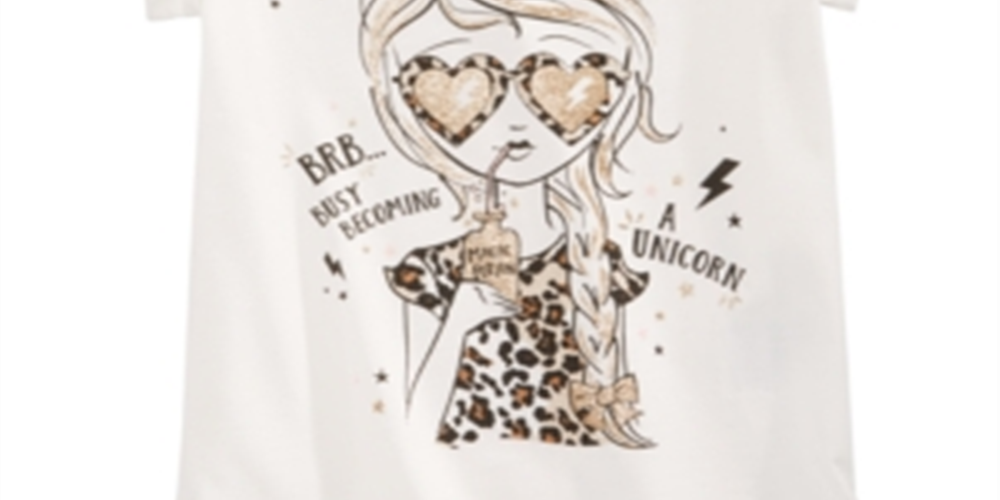 Camiseta infantil Epic Threads Little Girl's Becoming a Unicorn, tamanho 5, branca