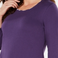 Blusa feminina Karen Scott com estampa em camadas, lisa e xadrez, roxa, tamanho G