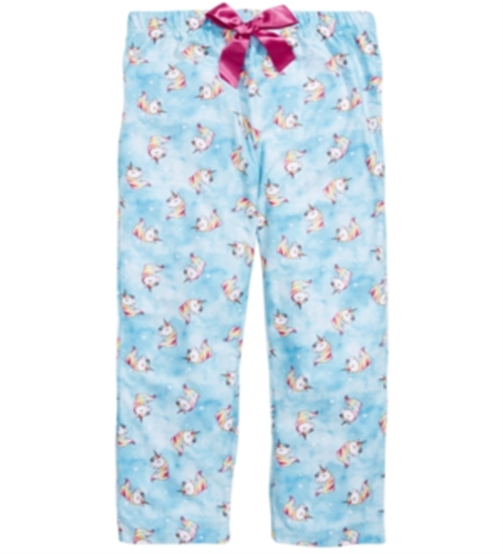 Calça de pijama estampada de unicórnio Max &amp; Olivia Little &amp; Big Girl's, azul, tamanho M