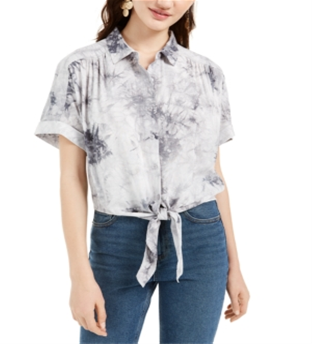 Camisa Tie Dye Tie Hem Ultra Flirt Junior Azul Tamanho G