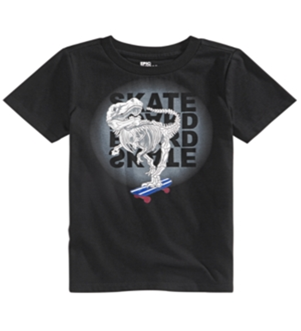 Camiseta infantil Epic Threads Skeleton Skate preta tamanho 6