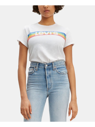 Levi's Women's Short Sleeve Crew Neck T-Shirt Top White Size Large