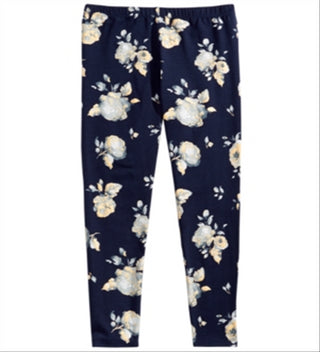 Epic Threads Big Girl's All Over Floral Print Legging -Blue Size M